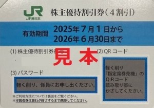 JR東日本株主優待券2026年6月30日まで