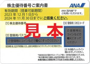 ANA株主優待券(2024年11月30日搭乗分まで)